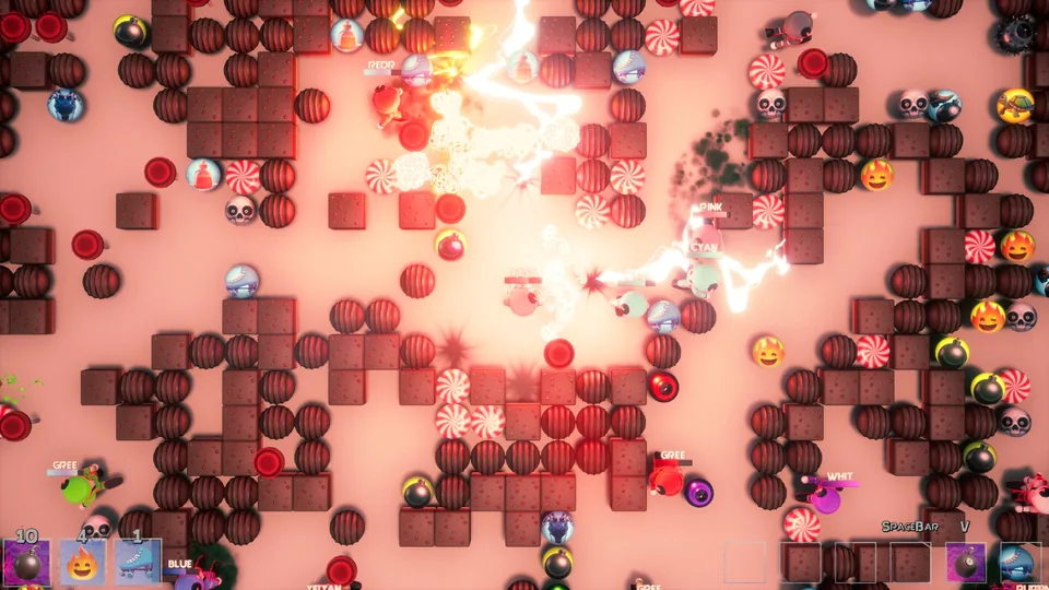 Electric explosion tearing through the Candy Land arena