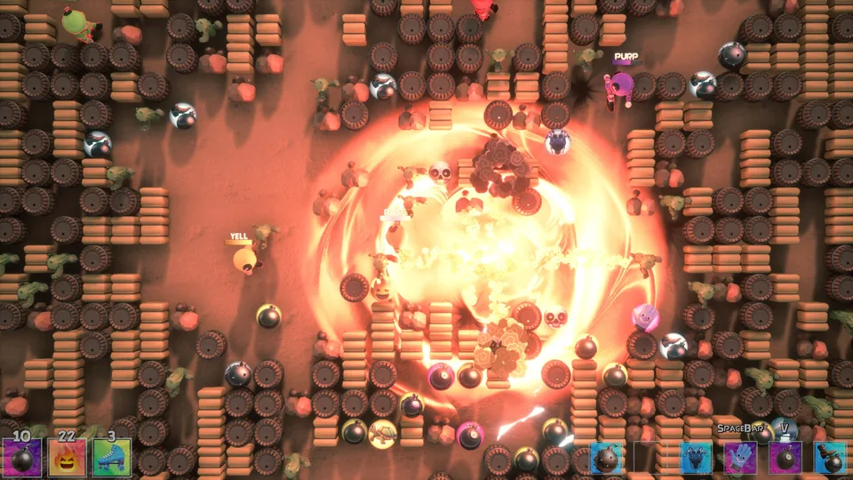 Massive fireball explosion in the middle of a Wild West match