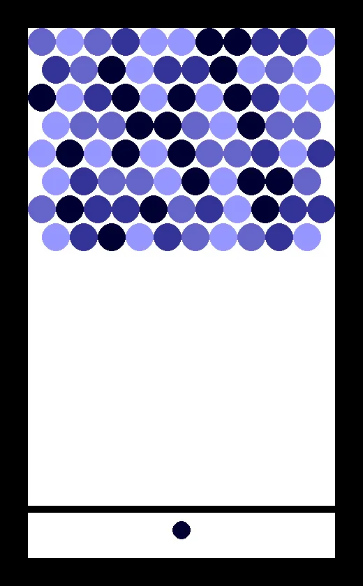 Bubble Buster classic skin with rows of blue bubbles